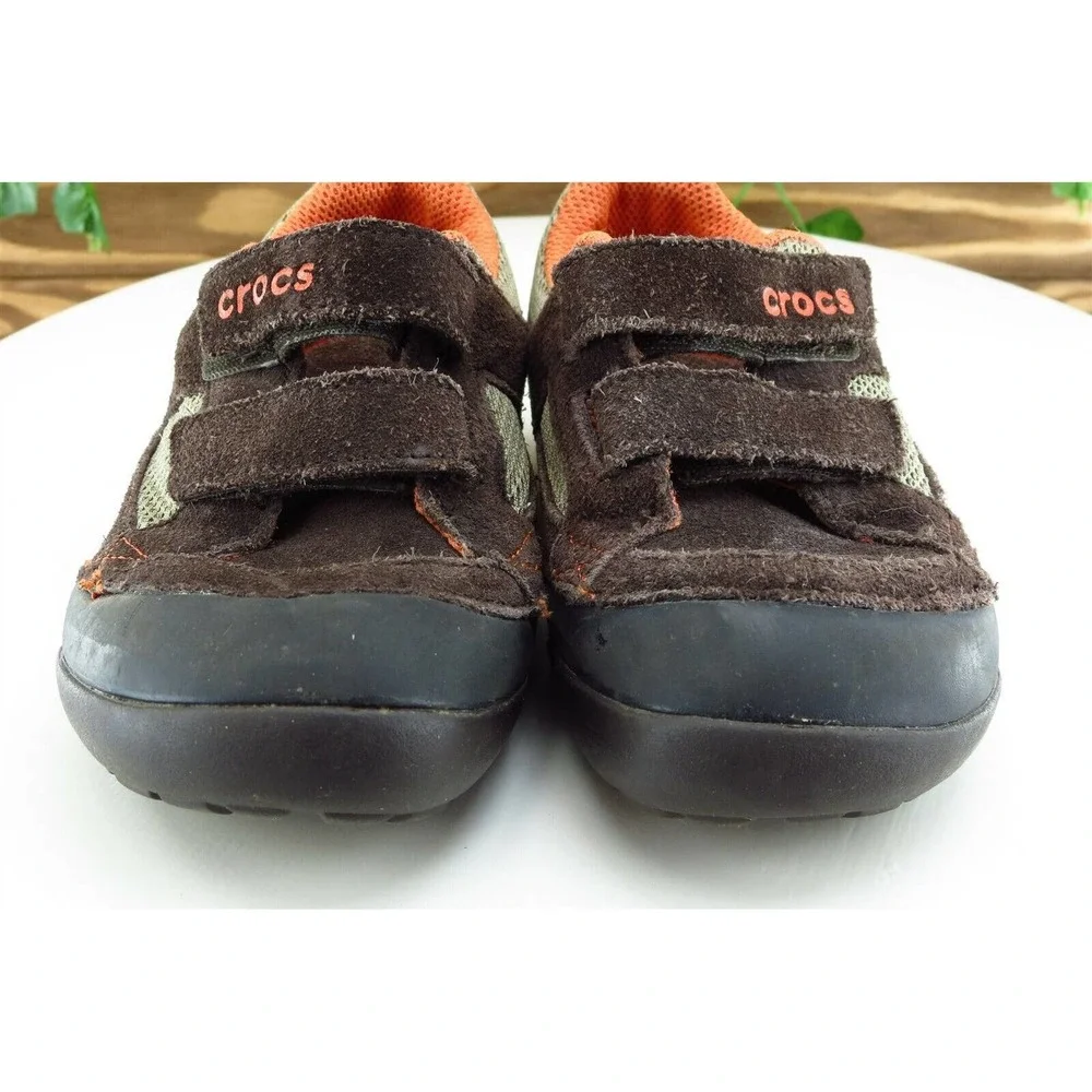 Crocs Toddler Boys 11 Medium Brown‎ Running Leather